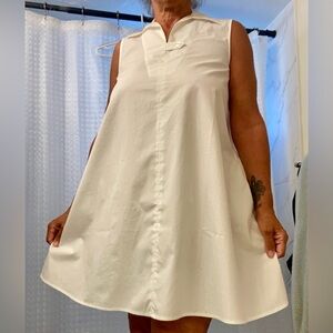 Soft, White Poplin Cotton Minidress NWT